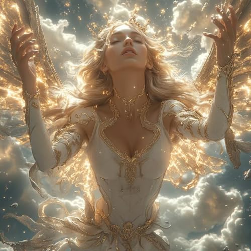 数字油絵 女性, 油絵 キャンバス 翼, DIY Paint by Numbers for Adults Kits 含む アクリルペイントそして ブラシ, DIY 数字塗り絵 適切な 大人 初心者, 家庭やオフィスの壁装飾, ギフト 女性, 50x50cm