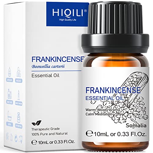 Image of HIQILI 0.33 Fl Oz Frankincense Essential Oil, Relaxing, Skin Care, Camp Atmosphere Creation, Can be Added to Body Lotions, Creams, Aromatherapy Use - 10ml