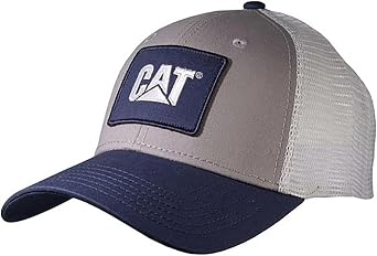 Caterpillar Equipment Blue & Gray Snapback White Mesh Cap/Hat
