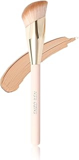 Foundation Brush, Cream Contour Brush by ENZO KEN, Blush Makeup Brushes for Concealer, Liquid Foundation Blending, Powder Contour and Bronzer - Triangle Foundation Brush for Makeup Straight, Simple Natural Color, Eye Concealer, Nose Contour (11-L-Pink)