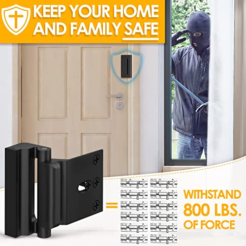 Image of Door Locks for Front Door Reinforcement Lock, Home Security Door Latches for Top of Door Locks for Kids Safety from Inside Withstands 800Lbs, Extra Child Proof Flip High Night Lock to Defend Home