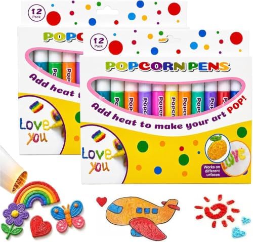 Atsy New 2027 Popcorn Pens,6/12 Colors 3D Bubble Drawing Pen,DIY Bubble Popcorn Drawing Pen,Puffy Popcorn Pens 3d Art, Craft Tool for DIY Artwork, Greeting Cards, Scrapbooking image 3