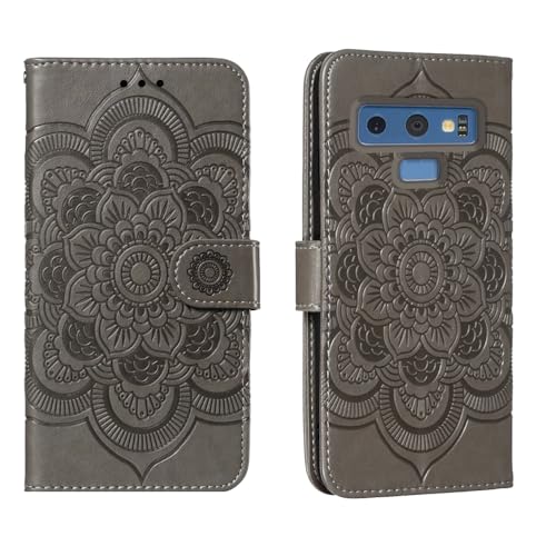 shingtomua for Samsung Galaxy Note 9 Case Wallet with Card Holder Kickstand Magnetic Soft Leather Flip Fold Case for Samsung Note 9 Cover (Gray)