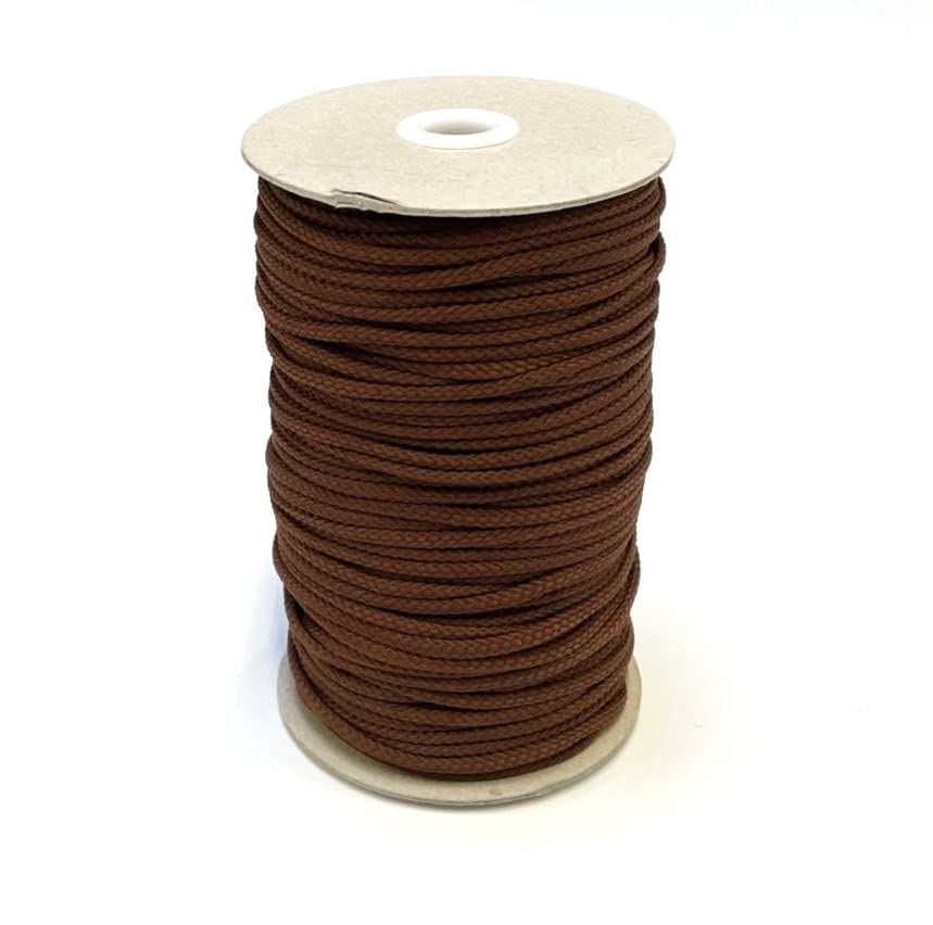 4mm Polyester Cord Soft Strong Drawstring Piping Laces Hoodie Joggers String Lanyard Crafts (Brown, 10 Metres)