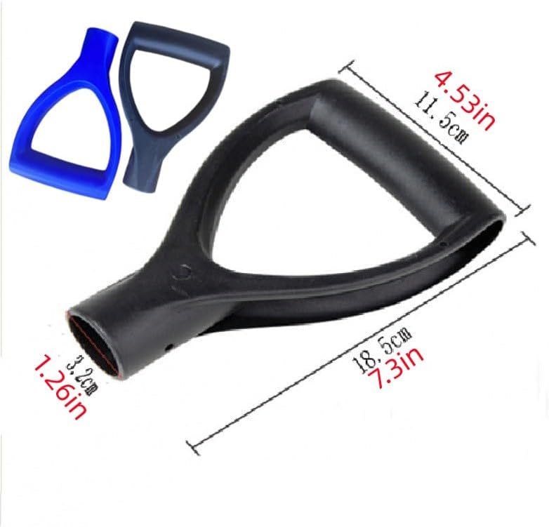 Miniatura 2 de Mango de pala de plástico tipo D de 1-14 pulgadas de diámetro interior 1.260 in mango de repuesto para pala de nieve, accesorios de rastrillo de