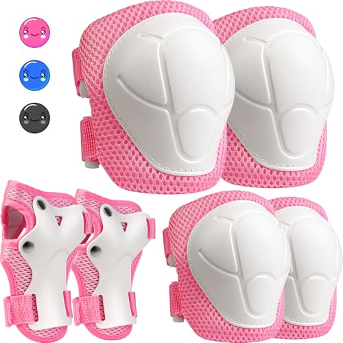 Kids Protective Gear Set, Knee and Elbow Pads with Wrist...