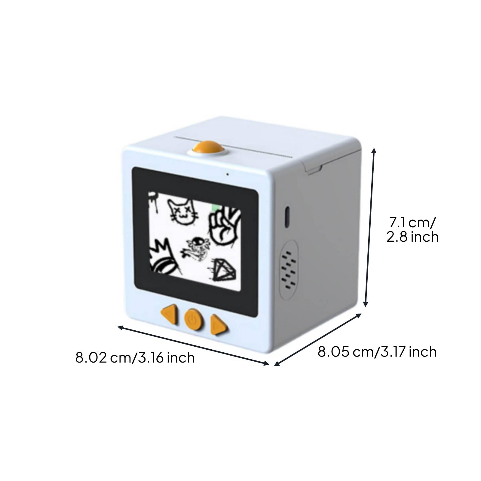 Children Photo Printer Stampante Fotografica per Bambini Mini Stampante Termica Stampante Adesivi con Workflow Vocale Schermo 2.4 Pollici Materiale, Array, Bianco