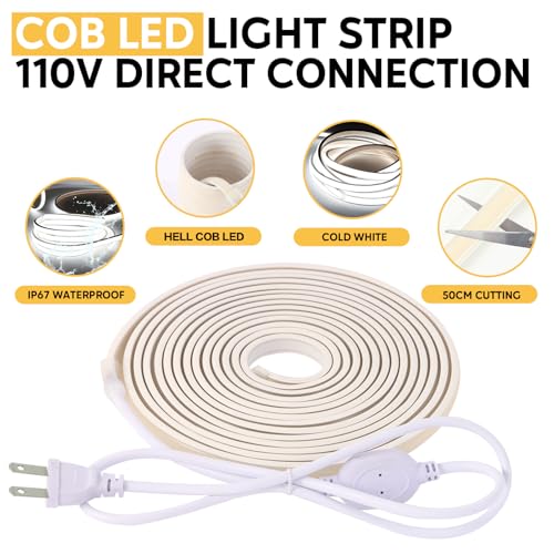 Tira LED COB 2m 110V IP67 Blanco Frío 6000K miniatura 3