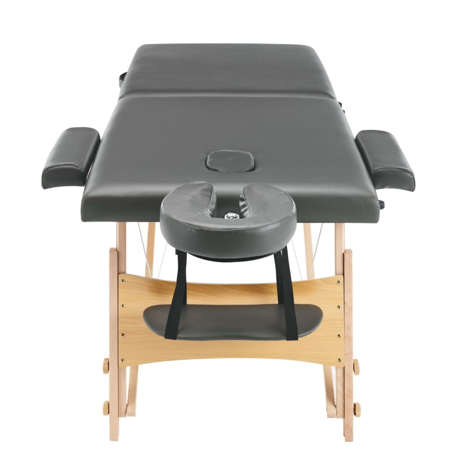 ZEYUAN Lettino da Massaggio 2 Zone Telaio in Legno Antracite 186x68cm,Salute e Bellezza,Cura della Persona,Massaggi e Relax,Lettini da massaggio-110171