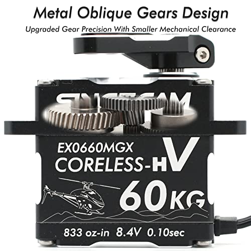 Sincecam 60Kg High Torque Servo 8.4V Waterproof Rc Steering Servo 180° High Speed Coreless Servo Compatible With Sr/Ssr/Sur/Sfr Metal Oblique Gear All Aluminum Case For 1/8 1/10 Rc Car #TOP2