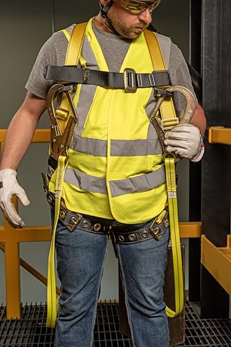 Image of Guardian 01703 Velocity Harness - Full Body Fall Protection with Pass-Through Chest & Leg Buckles | Lightweight Adjustable Design | OSHA and ANSI Compliant