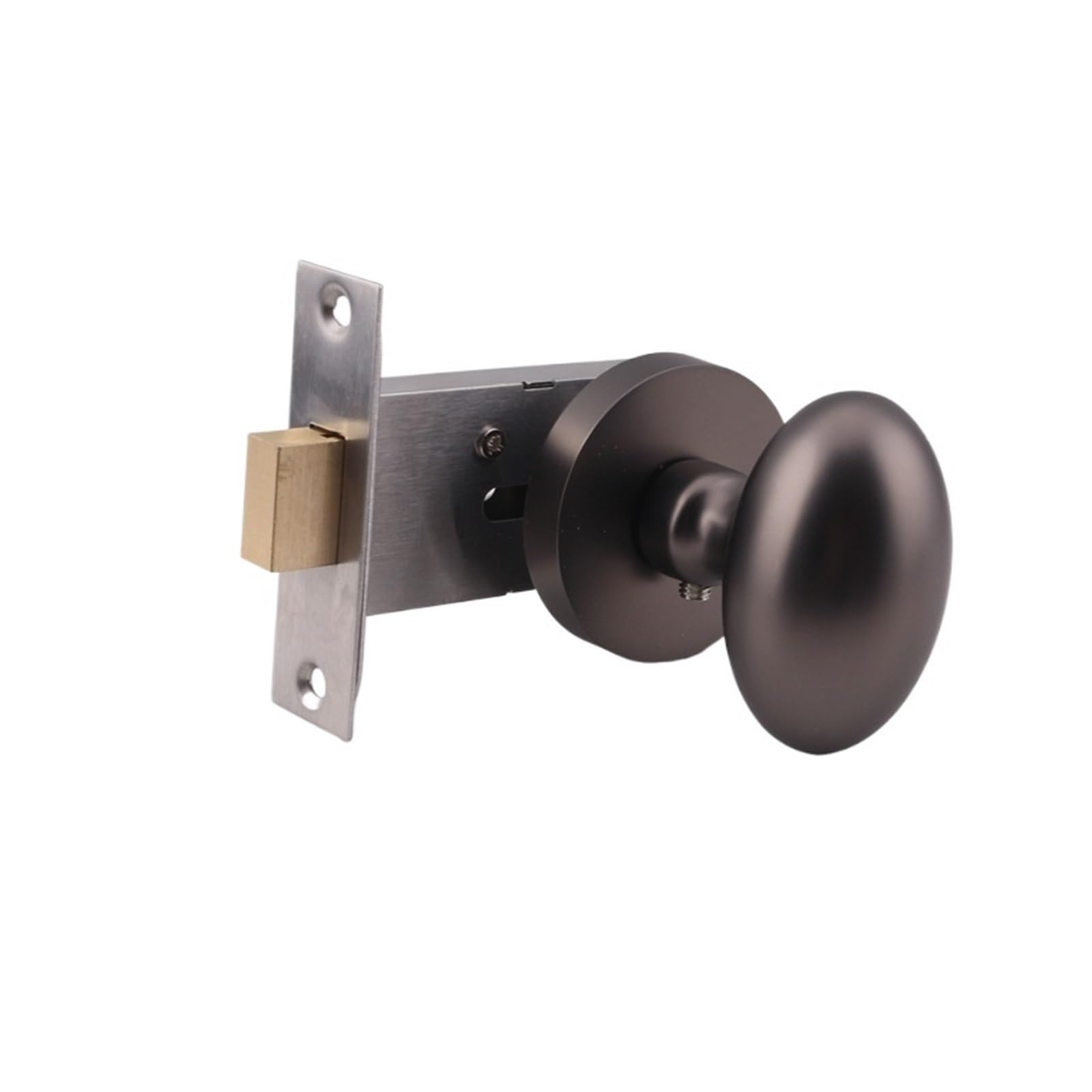 NYRXRYTCA American Golden Invisible Door Lock Indoor Secret Door Lock European Antique Single-Sided Lock Black Spherical Door Handle Room Door Lock(Gray Black invisible door lock)
