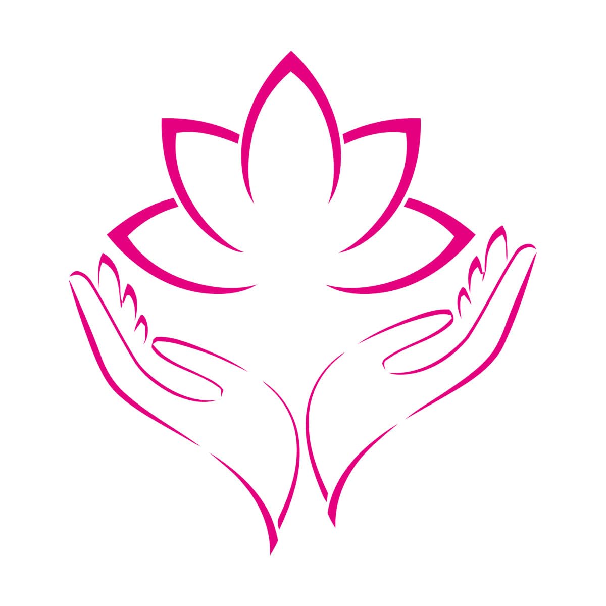 Engraving Decals Lotus Flower Hands Opened Palms Meditation 36x38.3cm Equipped with Transfer Film kit Small Rosered