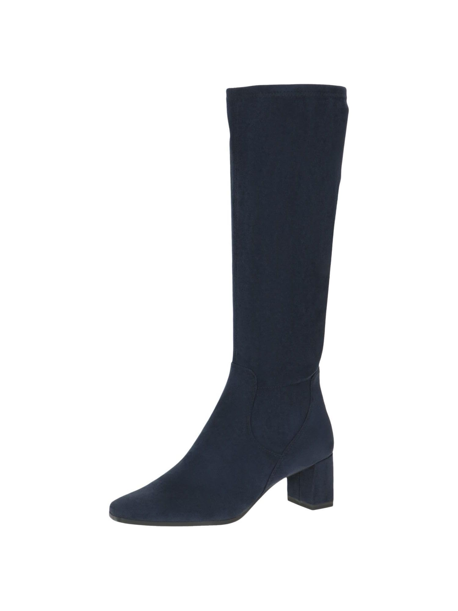 CAPRICE Damen Hohe Stiefel mit Absatz Kniehoch Vegan, Blau (Navy Stretch), 41 EU