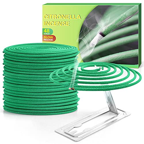 Citronella Coils,Natural Coil Incense, Lemongrass Thin Coils For Backyards Indoor Or Outdoor 2 X 24 Coil Per Box Including A Holder #TOP13
