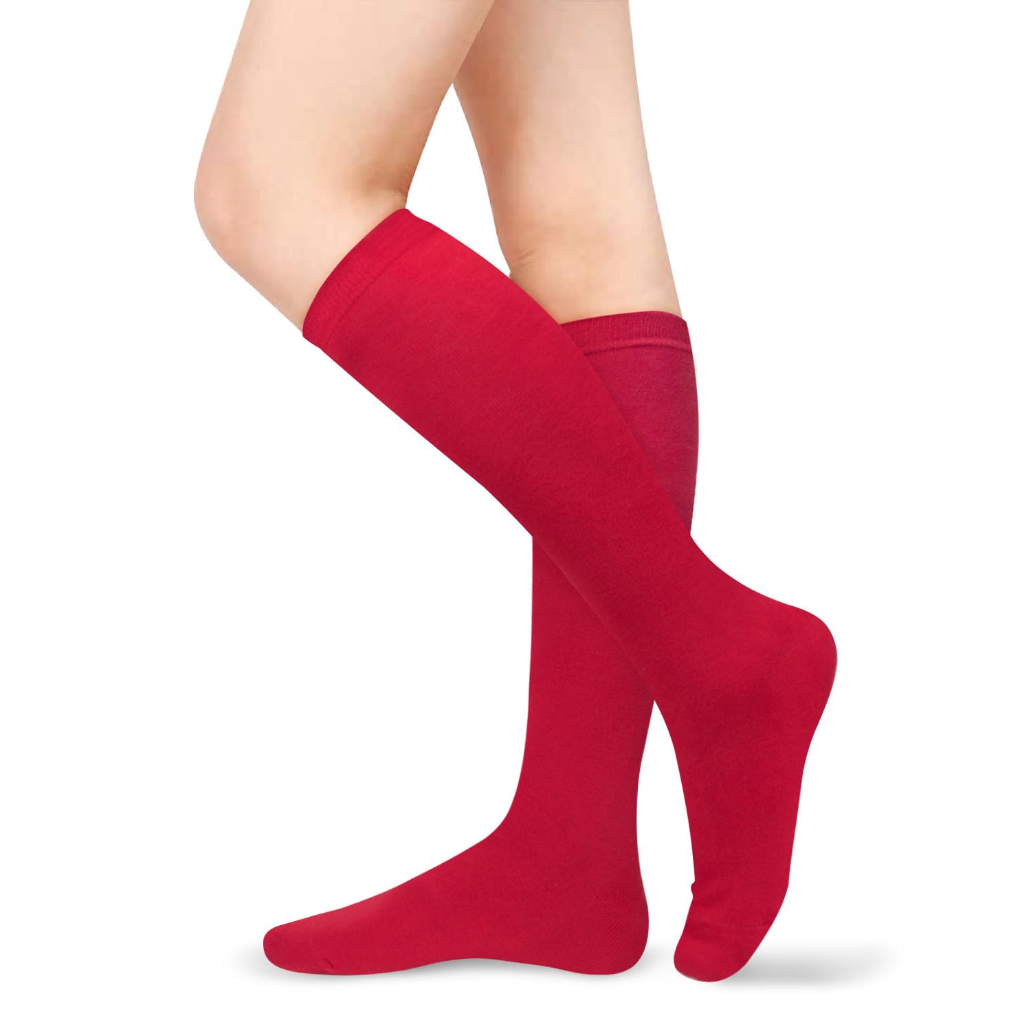 Womens Girls Knee High Socks Novelty Argyle Checkered Football Cotton Long Tube Socks