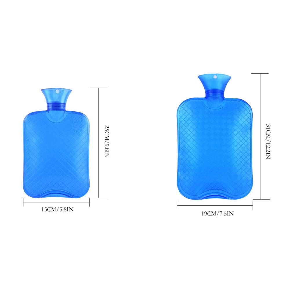 Botellas de agua caliente Bolsa Botella inyección PVC grueso gran tamaño Ideal for aliviar el dolor llena fría y(Roze,M)