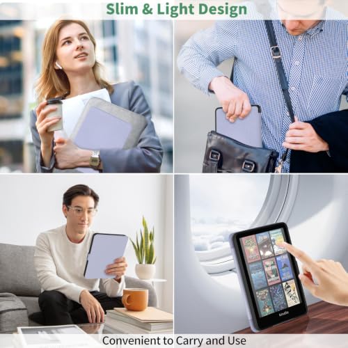 Image of Sanyetral Protective Case with PC Back and Auto Wake /Sleep Function -Purple