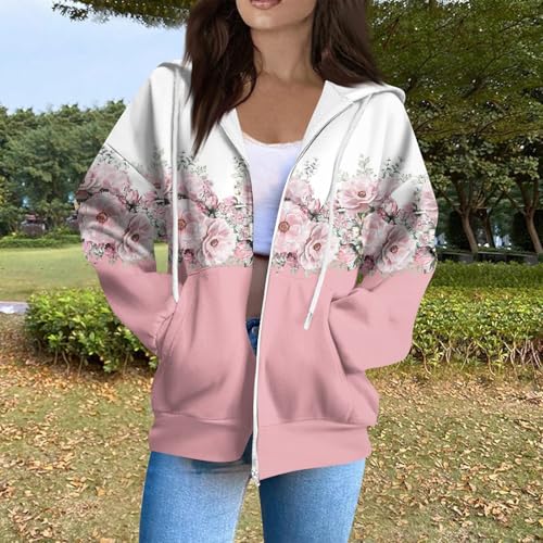 Zip Up Hoodie Women Casual Oversized Sweatshirts - Fall Fashion Fleece Lined Jacket - Thick Warm Coat Winter Clothing