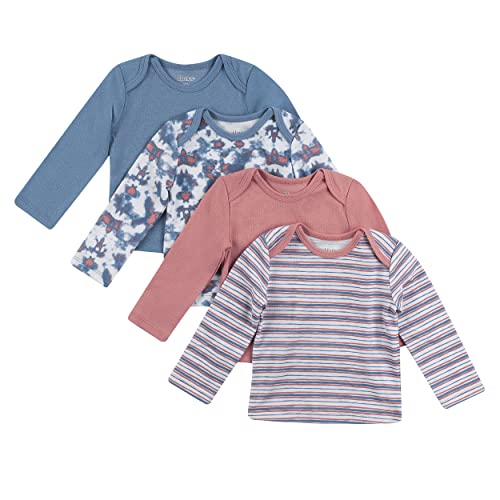 Image of Hanes Baby Long Sleeve T-shirt, Ultimate Flexy Knit Tee for Boys & Girls, 4-Pack