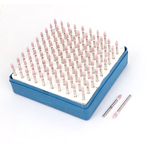 Aexit 100pcs 3mm Abrasive Wheels & Discs Shank 3mm x 9mm Cone Tip Polishing Grinding Mounted Cutoff Wheels Points Stone