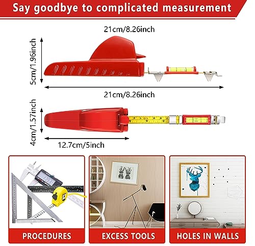 Image of All in One Picture Hanging Tool Kit with Level, Portable Picture Leveling, Picture Hanging Level for Hang Pictures, Mirrors, TVs