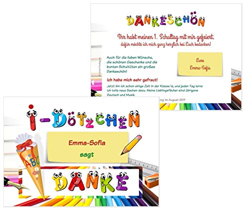Hxezoc Dankeskarten Für Kinder – 72 Stück Mit Umschlägen, Konfetti-Design