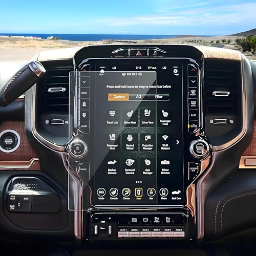 Coleya Anti-Glare Matte 2019-2026 Ram 1500/2500/3500 Screen Protector, for Ram Trucks 12-inch Touchscreen (Laramie/Rebel/RHO/Limited/TRX), 9H Tempered Glass 2025 Ram Accessories Anti-Fingerprint 12'