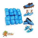  Fundas desechables para zapatos, 50 pares, color azul, talla única, antideslizantes, impermeables 3 g de grosor, 100 piezas