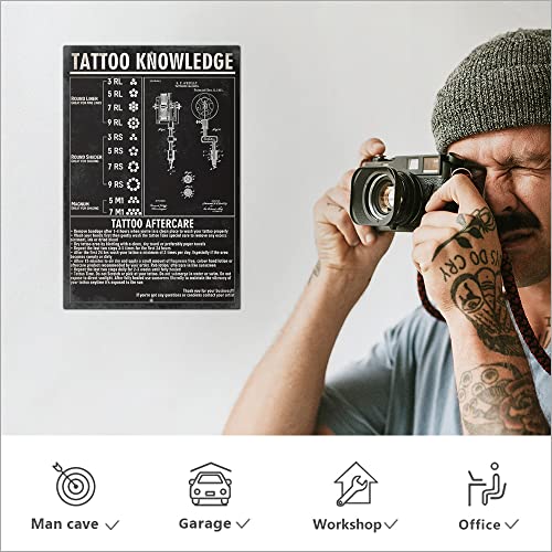 Putuo Decor Tattoo Knowledge Wall Sign, Decoration In Coffee Bar, Tattoo Shop, 12 X 8 Inches Aluminum Metal Art #TOP4