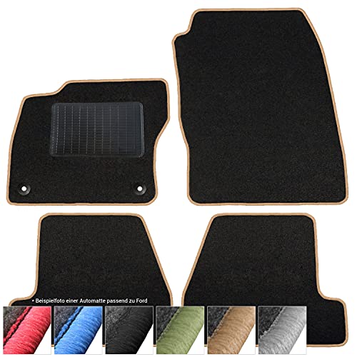 moto-MOLTICO Automatten - Velours Automatten - Autofrontmat - Set van 2 Matten - Voor de Voorkant van de Auto - Bijpassend Ford Focus III 2011-2018