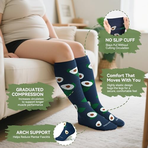 Plus Size Compression Socks for Women Men Wide Calf 15-20 mmHg Knee High Extra Large for Nurses Pregnant Travel3