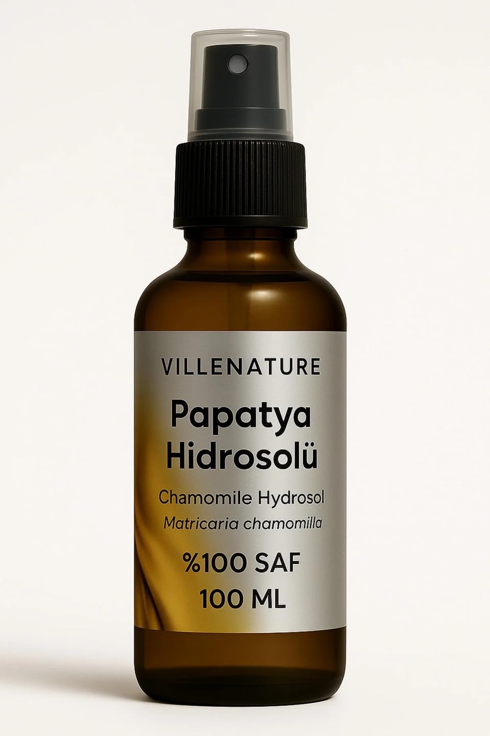 Villenature Papatya Hidrosolü, %100 Doğal Chamomilla Recutita Çiçek Suyu, Nemlendirici ve Besleyici Saç ve Cilt Bakım Spreyi, 100 ml