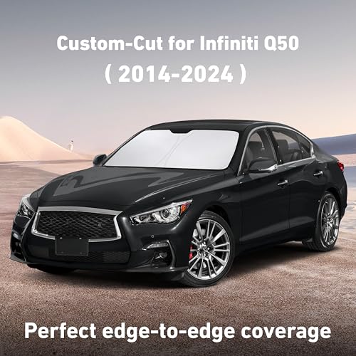 Image of EcoNour Windshield Sunshade Compatible for Infiniti Q50 2014-2022 2023 2024, Sun Visor for Front Windshield & Window Sun Shade Cover, UV Heat Blocker & Protector, Car Accessories
