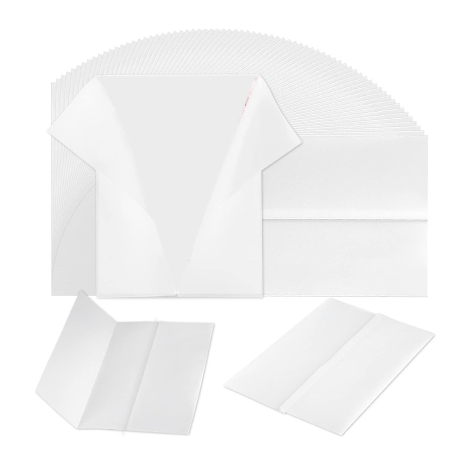 Vellum Jackets for Invitations 120Pcs Pre-Folded Vellum Paper Printable Jackets Translucent 5X7 Inch Wraps