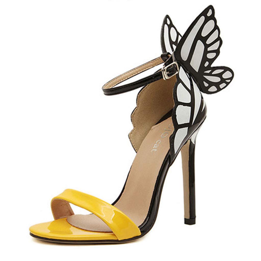 Womens Summer Fashion High Heel Hollow Casual Butterfly Sandals