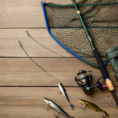 VICASKY 60pcs Fishing Wire Leaders con Snaps y Alambre de Acero miniatura 6
