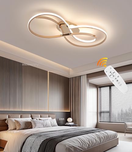 Plafonnier LED télécommandé moderne de 60 cm couleur or avec température réglable