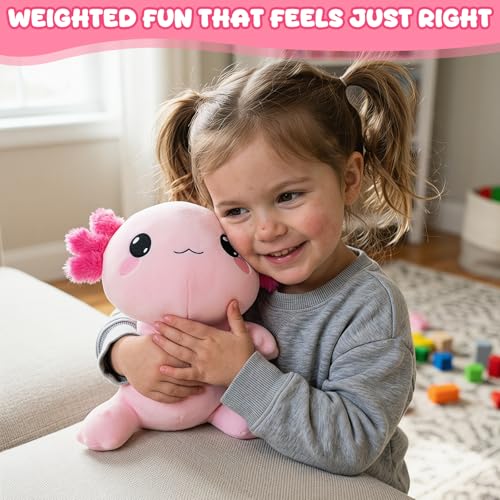 Image of TOYSYM Weighted Stuffed Animals, 1.6 lbs Axolotl Stuffed Animal with Weighted Beads, Cute Plush Toy Pillow Gifts for Adults Kids Boys Girls