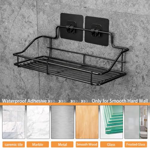 Image of 6 PCS Shower Caddy Adhesive Replacement Strong Waterproof Adhesive Hooks No Drilling Wall Hooks for Bathroom Storage Shelves Kitchen Rack Corner Basket Holder Double Claw PVC Hook
