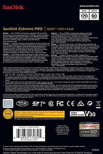 Image of [Older Version] SanDisk 128GB Extreme PRO SDXC UHS-I Card - C10, U3, V30, 4K UHD, SD Card - SDSDXXY-128G-GN4IN (Pack of 2)
