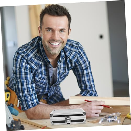 Garneck Mini Silver Briefcase - Portable Aluminum Tool Case - 42 Inch Small Briefcase for Travel Storage & Organization Durable Carrying Case for Tools Cosmetics Instruments Black4