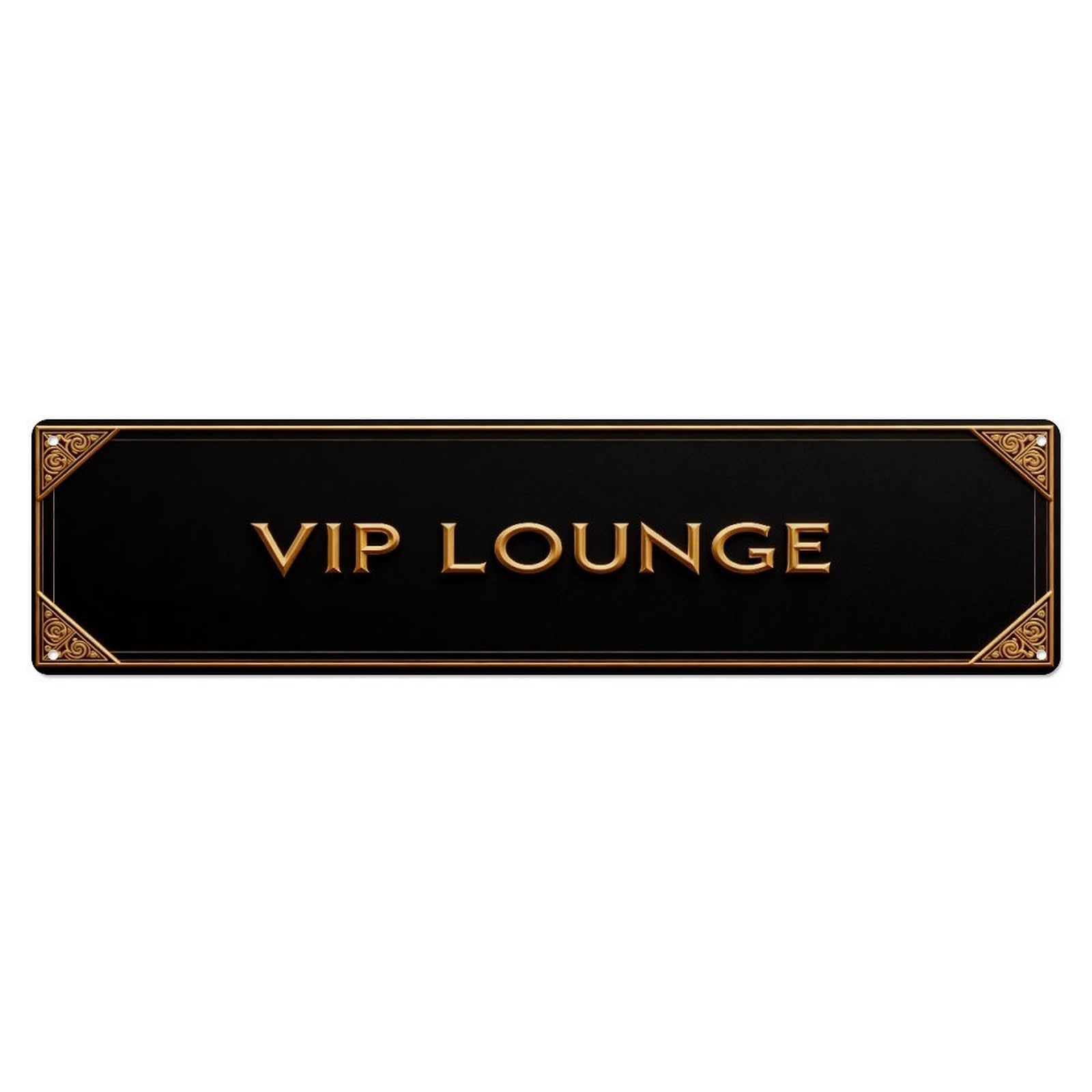 Golden Black Background Text Metal Tin Sign Plaque