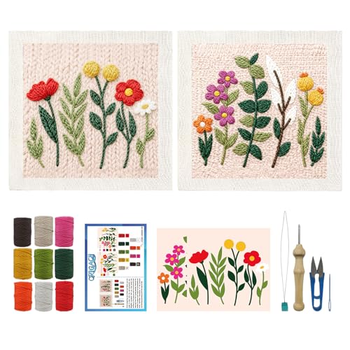 Kit d'aiguilles à broder anti-stress : apprenez le punch needle facilement avec guide et motifs