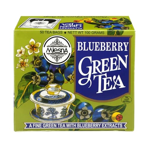 Image of Mlesna Blueberry Green Tea 100g | 50 Foil-Wrapped Tea Bags | Pure Ceylon Green Tea | Rich in Antioxidant | Imported from Sri Lanka
