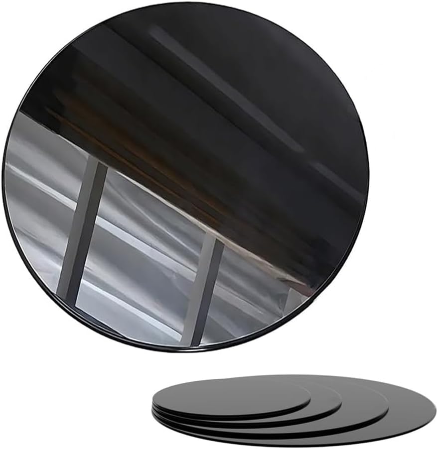 24" Round Glass Table Top, 39" Black Tempered Glass Surface for Restaurant Table Dining, Round Polished Edge, 1/4" Inch Thickness(80cm/31.5in)