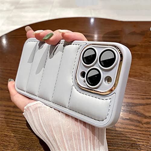 Coque doudoune iPhone 11 anti-chauffe avec protecteur complet d'objectif blanc