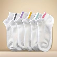 6PCS Womens Colorful Ribbed Heel Short Mesh Solid Color All - match Socks for Spring/Summer Casual Outings and Sports Wear