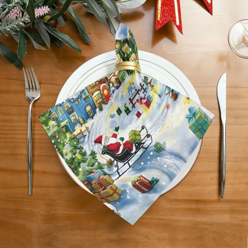 Servilletas de Tela Navidad Set 6 Multicolor 20x20 in miniatura 3