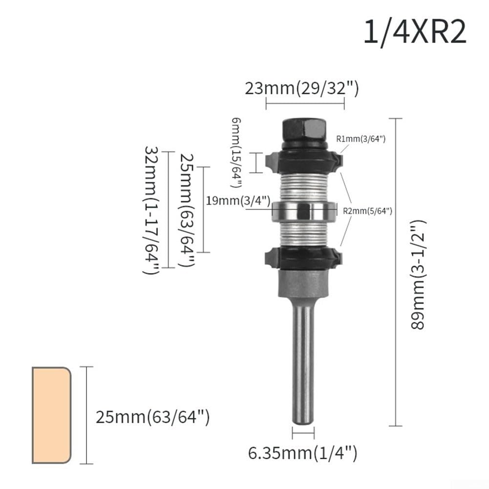 Punta Trimmer R1 Doppio Cuscinetto Alta Durezza Punta Trimmer(1/4xR2)